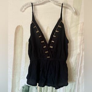 Free People Black Low V Tank 🌵M